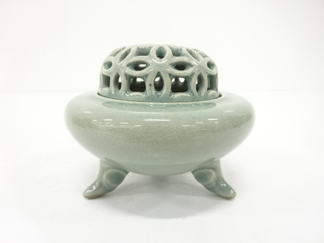  韓国人間文化財　柳海剛造　高麗青磁　香炉